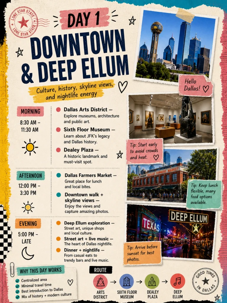 Day 1 Dallas Itinerary: Downtown Dallas, Arts District & Deep Ellum